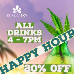 Happy Hour from 4 to 7pm, all drinks are 20% off